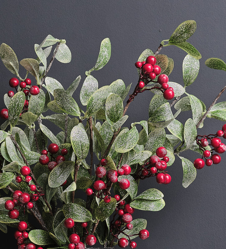 Artificial Red Berry & Eucalyptus Bunch