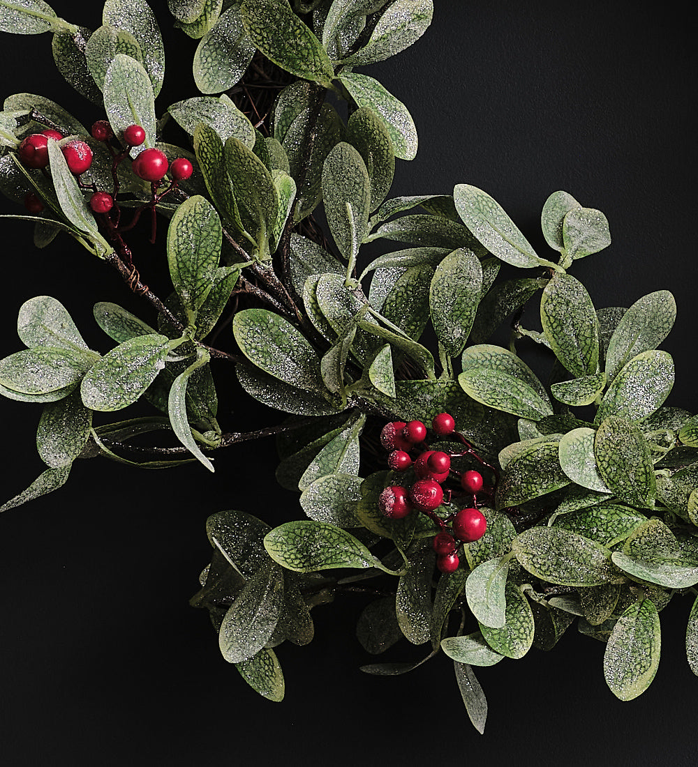 Artificial Red Berry & Eucalyptus Wreath
