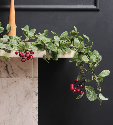 Artificial Red Berry & Eucalyptus Garland