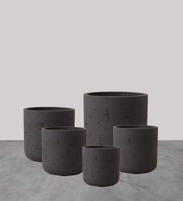 Dark Grey Concrete Pot