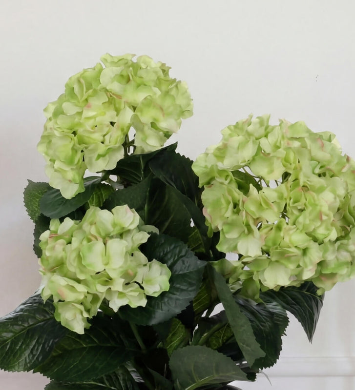 Artificial Hydrangea & Grey Pot