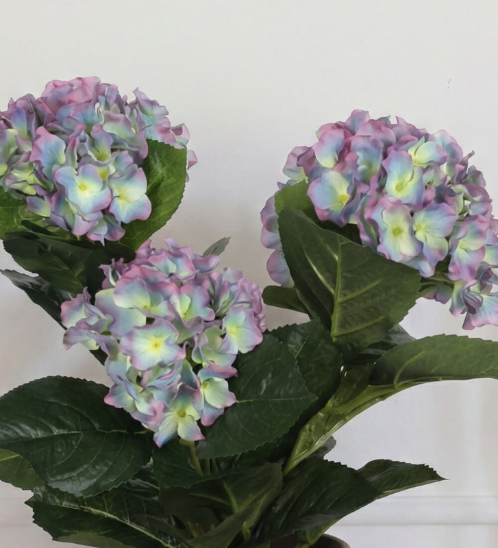 Artificial Hydrangea & Grey Pot