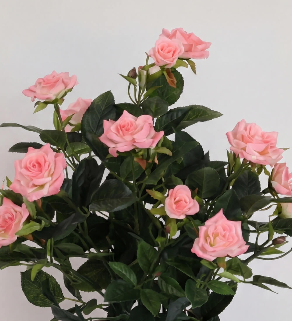 Artificial Rose & Grey Pot