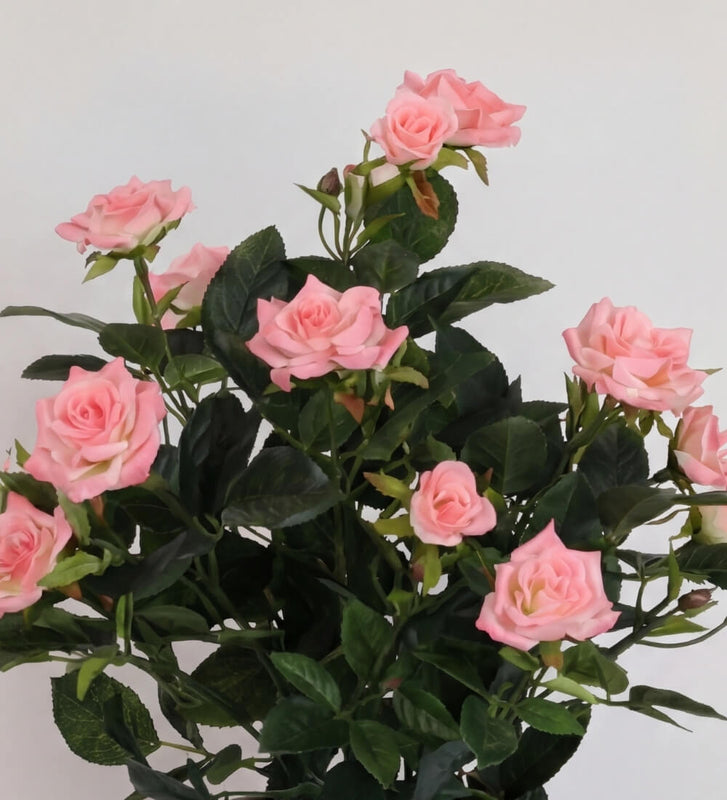 Artificial Rose & Grey Pot