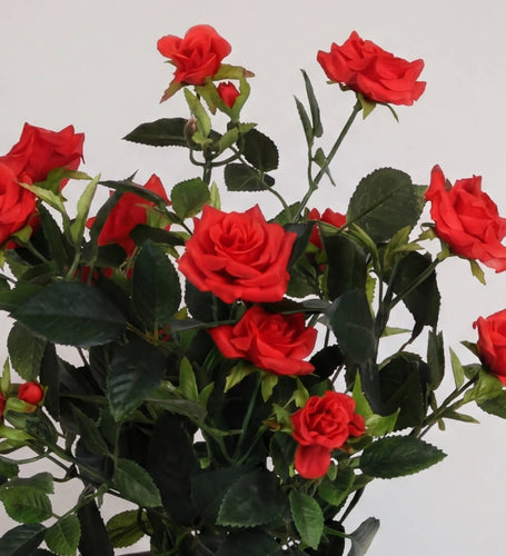 Artificial Rose & Grey Pot