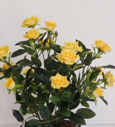 Artificial Rose & Grey Pot