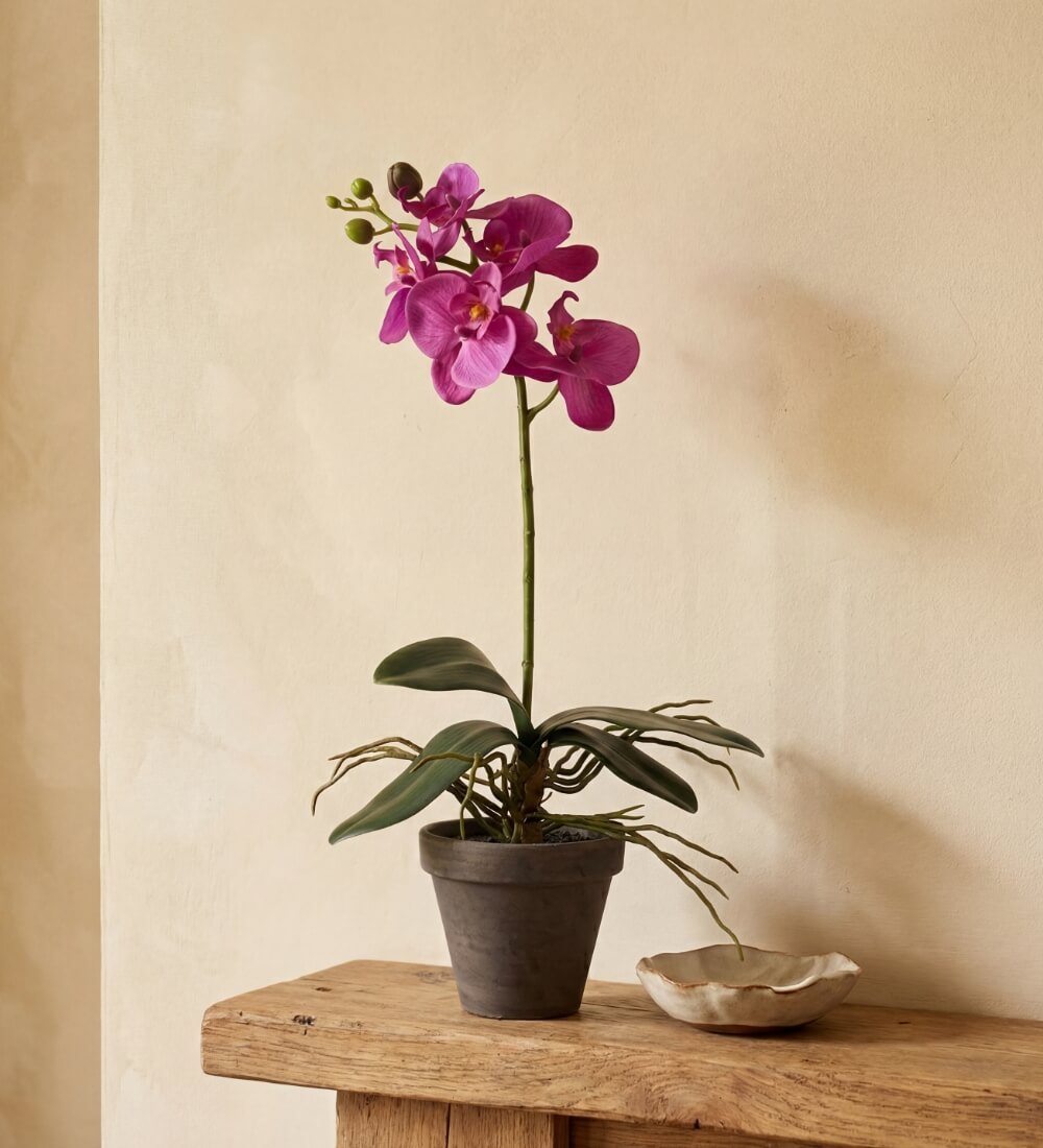 Artificial Purple Orchid & Pot