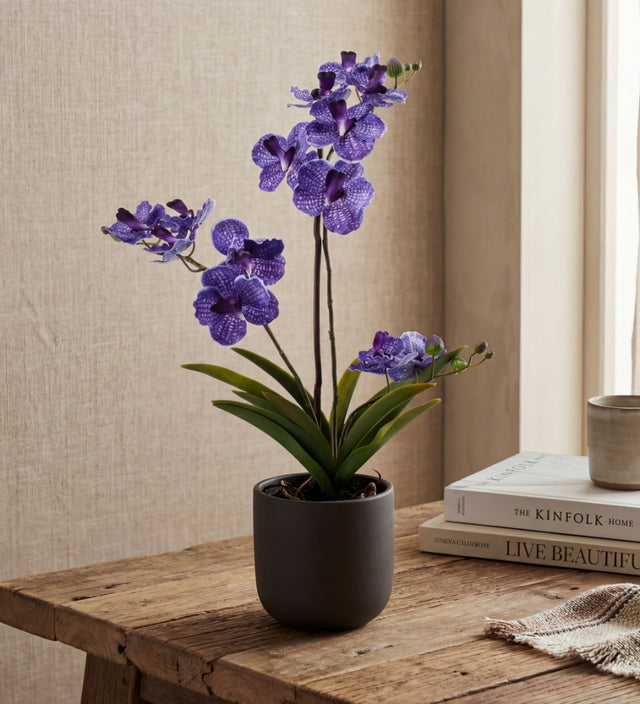 Artificial Purple Orchid & Pot